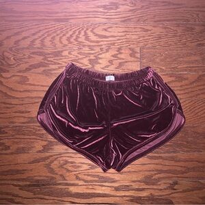 Velvet Burgundy Shorts